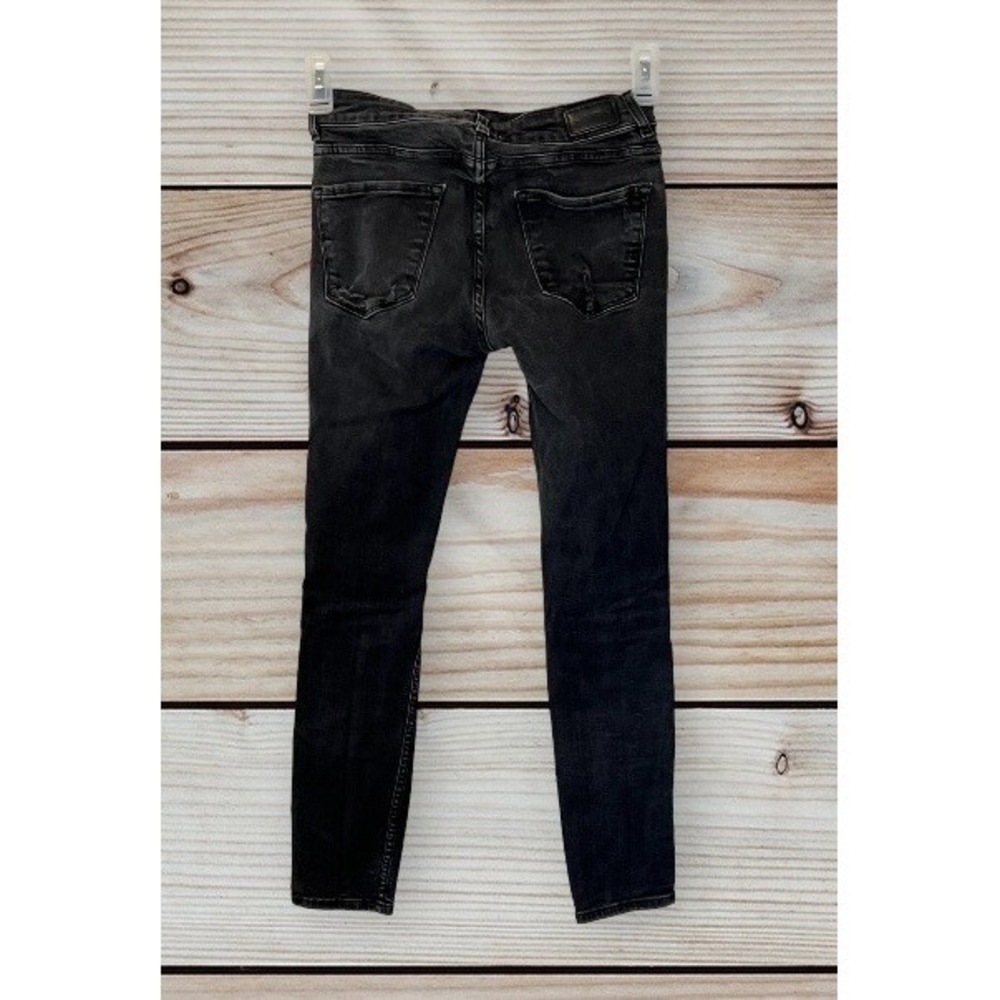 Zara Size 6 Women's Charcoal Black Denim Mid Rise Straight‎ Leg Jeans